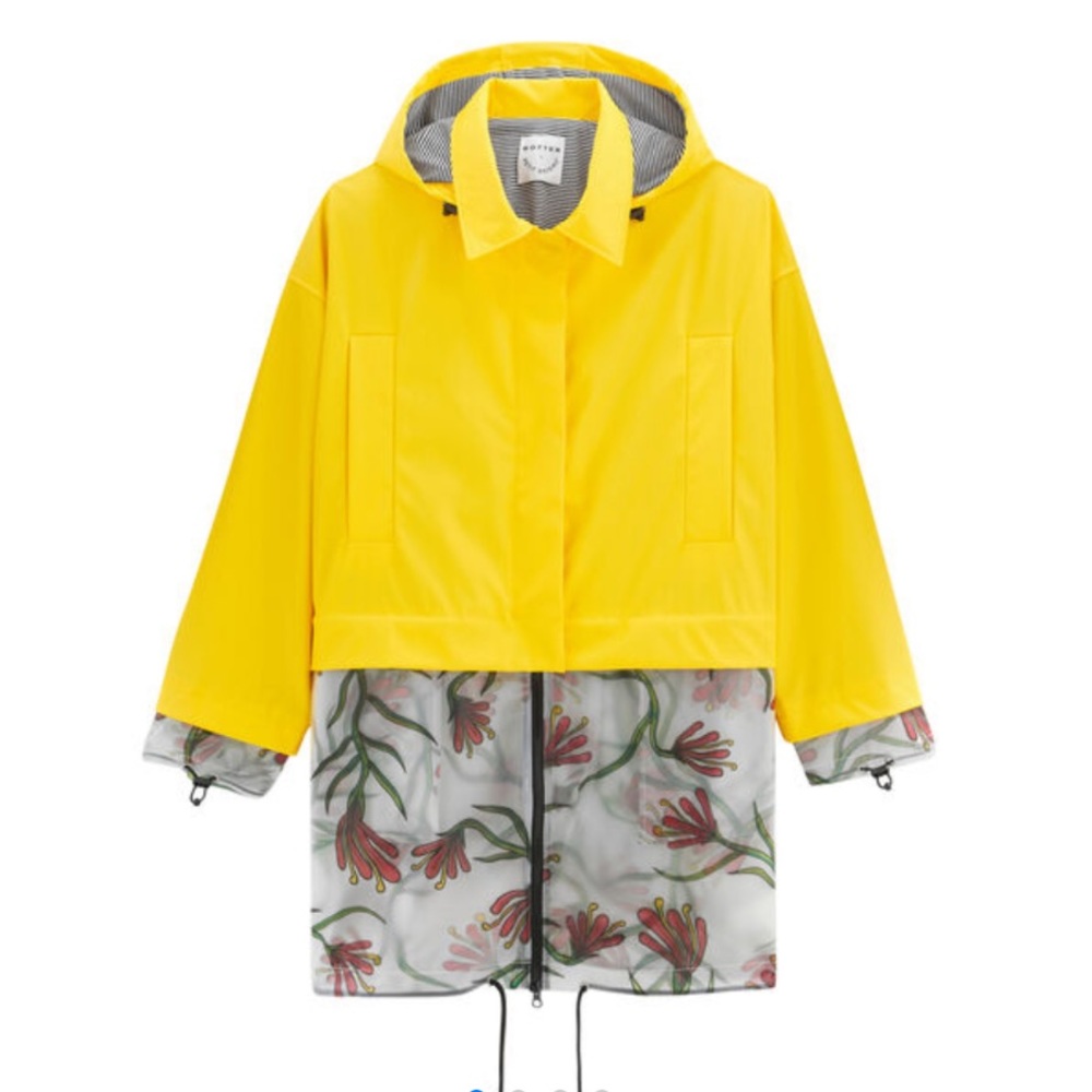 Botter x petit bateau yellow floral raincoat